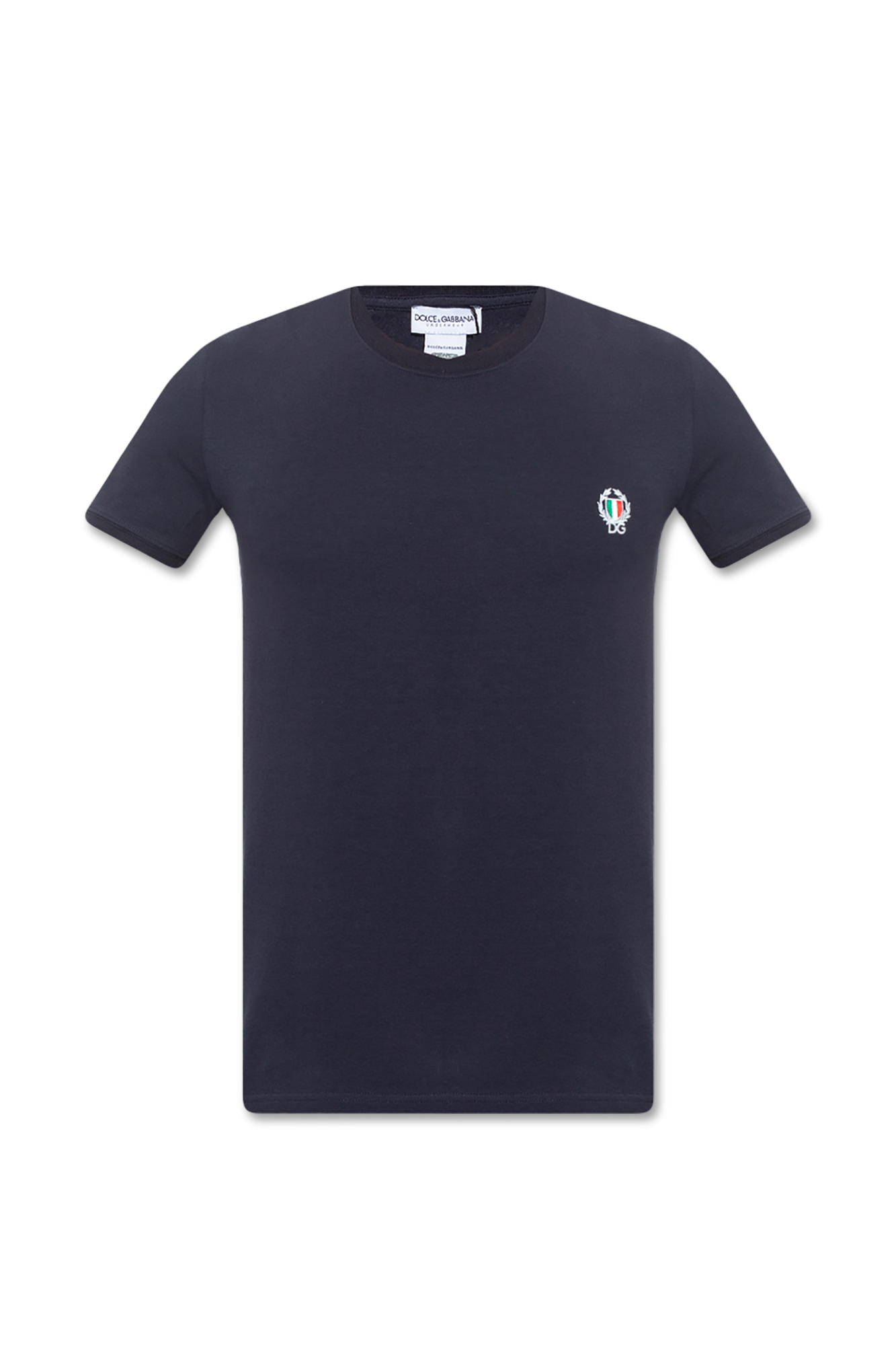 Tシャツ・カットソー DOLCE  GABBANA Men T Shirts G8PT1T G7F2IB0665 Blue Cotton T-shirt with branded tag in Blue for Men | Dolce&Gabbana®